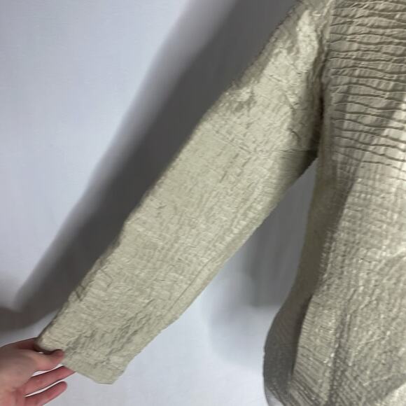 Eileen fisher 100% silk textured blazer - Picture 5 of 11